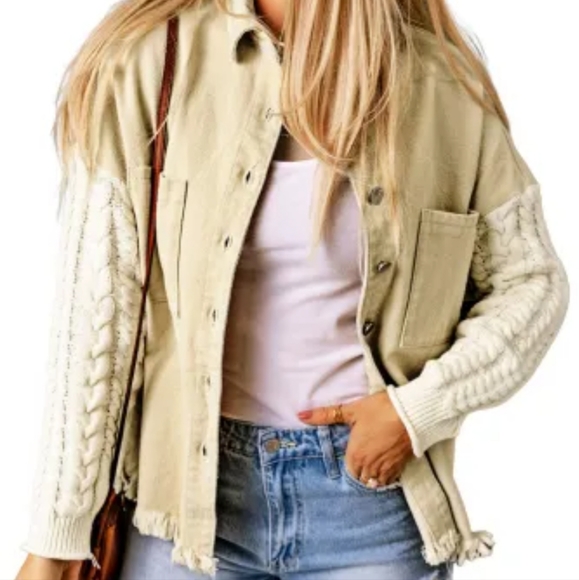 New denim cable knit jacket - Picture 7 of 16